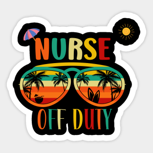 Nurse Off Duty- Summers retro vintage Sunglasses Sticker